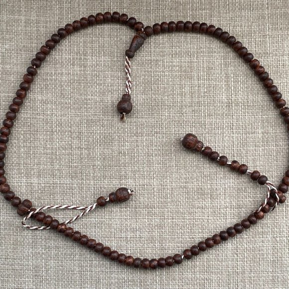Handmade Pray Bead Dark Brown Real Wood Beads Tasbeeh Muslim Religious Beads - Picture 8 of 8